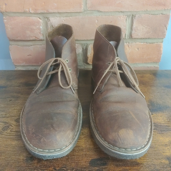 Clarks Originals Desert Chukka Boots In Beeswax Brown Leather Men's Size 11 US - Picture 7 of 13